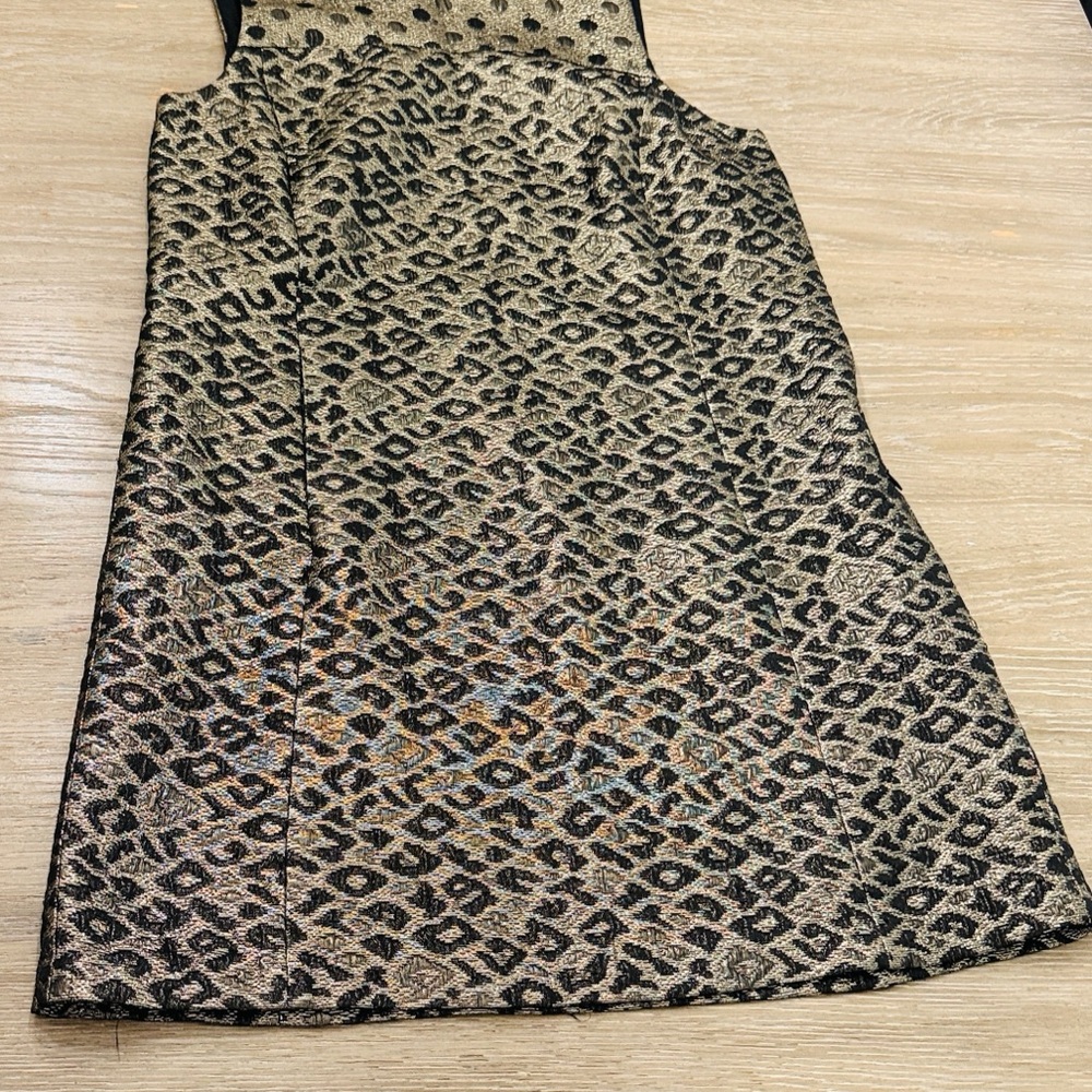 Tibi Gold and Black Asymmetrical Dress